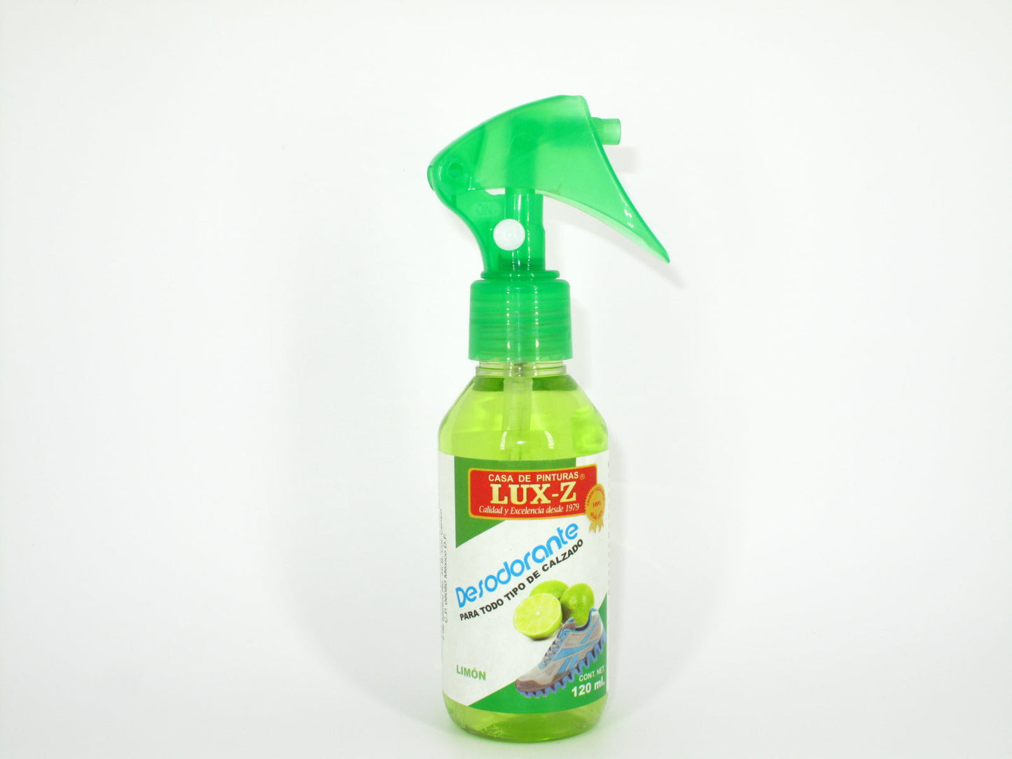 SKU - 1528 -- DESODORANTE PARA CALZADO LUX-Z LIMON PISTOLA 120 ML