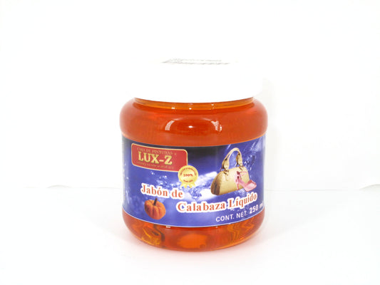 SKU - 1553 -- JABON DE CALABAZA LIQUIDO LUX-Z TARRO 250 ML