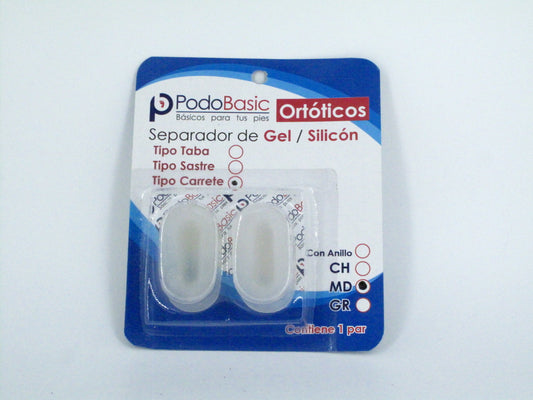 SKU - 1773 -- SEPARADOR DE GEL TIPO CARRETE MEDIANO PODOBASIC 1 PAR